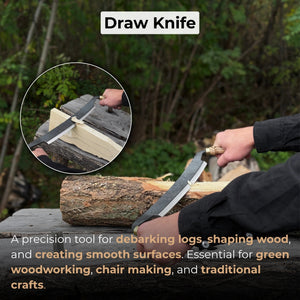 Curved Draw Knife (Push/Pull Shave), 25.5 cm (10 inch) Cutting Edge