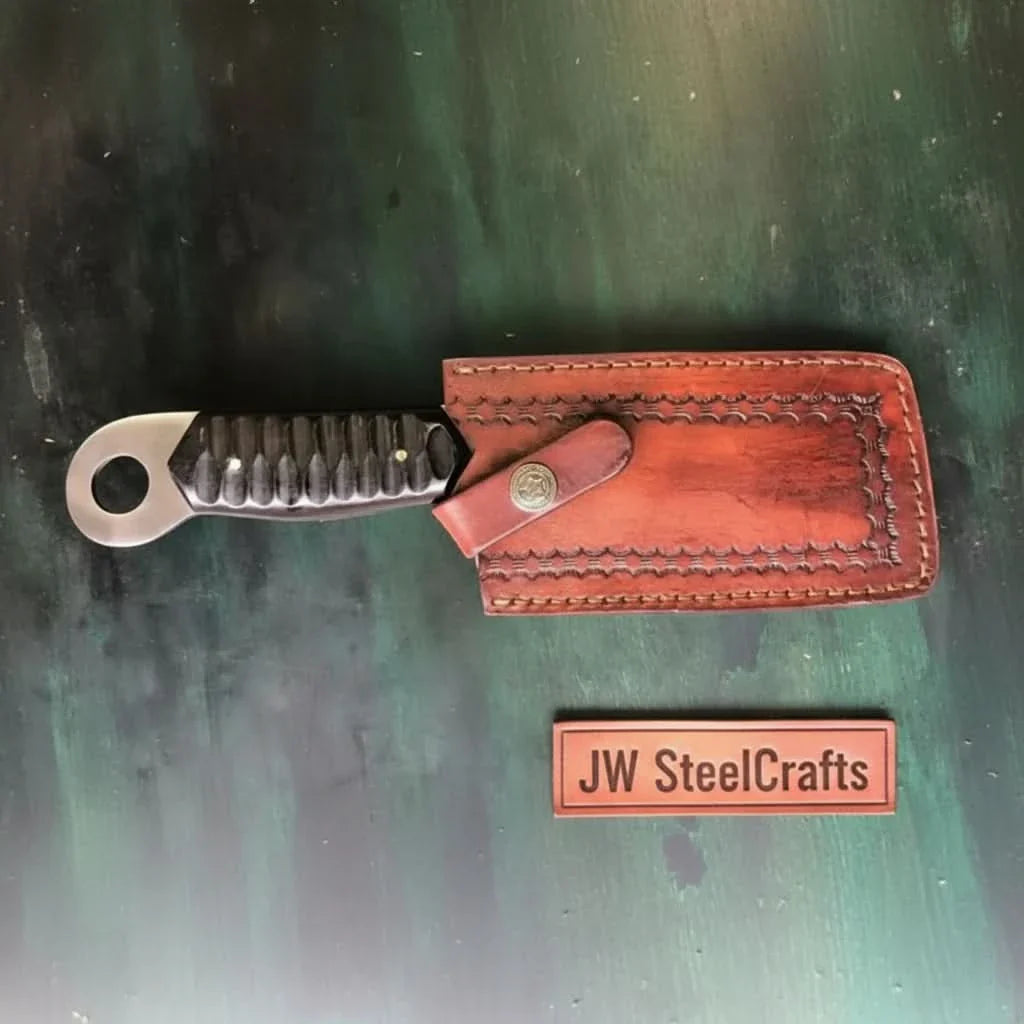 Custom hand Made D2 Steel Tanto knife MB-0094 by JW SteelCrafts, Damascus knife detail photo 2