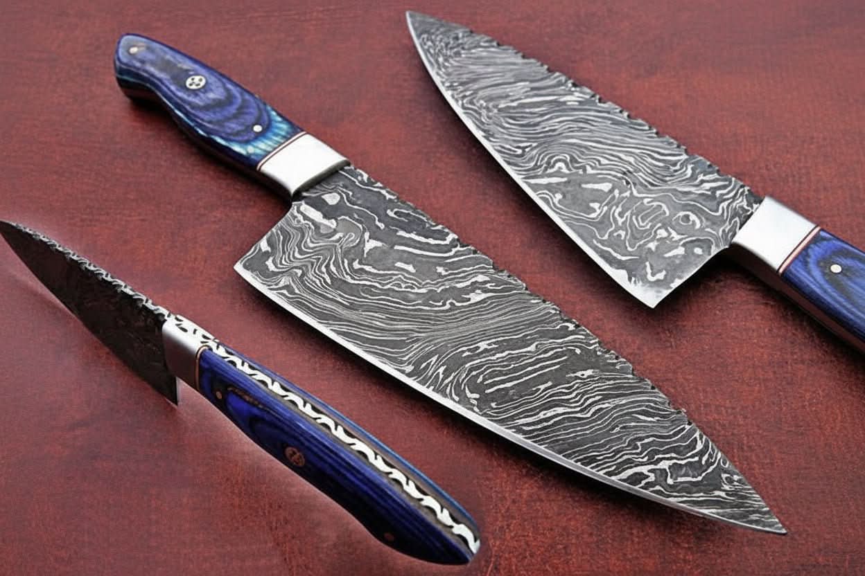 Custom Handmade Damascus Steel Chef Knife/ Kitchen Knife/Perfect Gift DK-0263 by JW SteelCrafts, Damascus knife main product photo