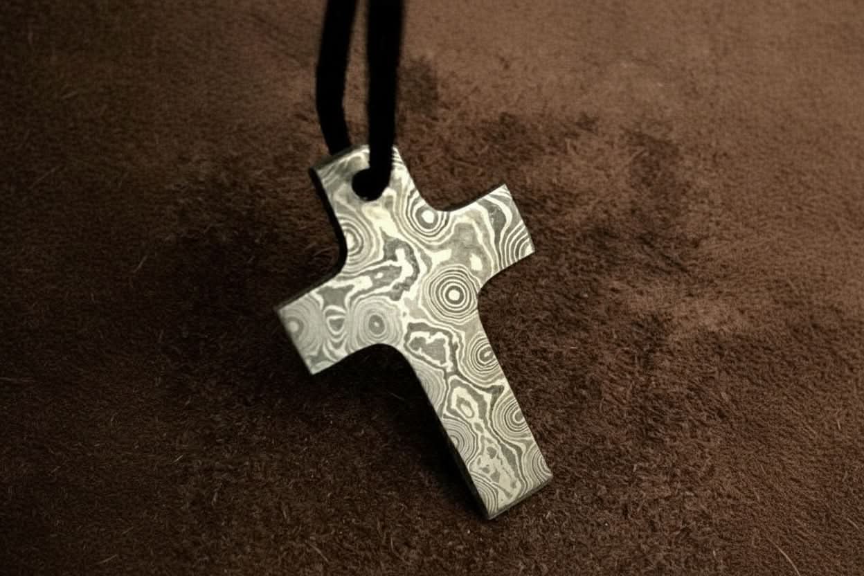 Custom Handmade Damascus steel Viking pendant /Thor Hammer Pendant DE-0013 by JW SteelCrafts, handmade jewelry main product photo