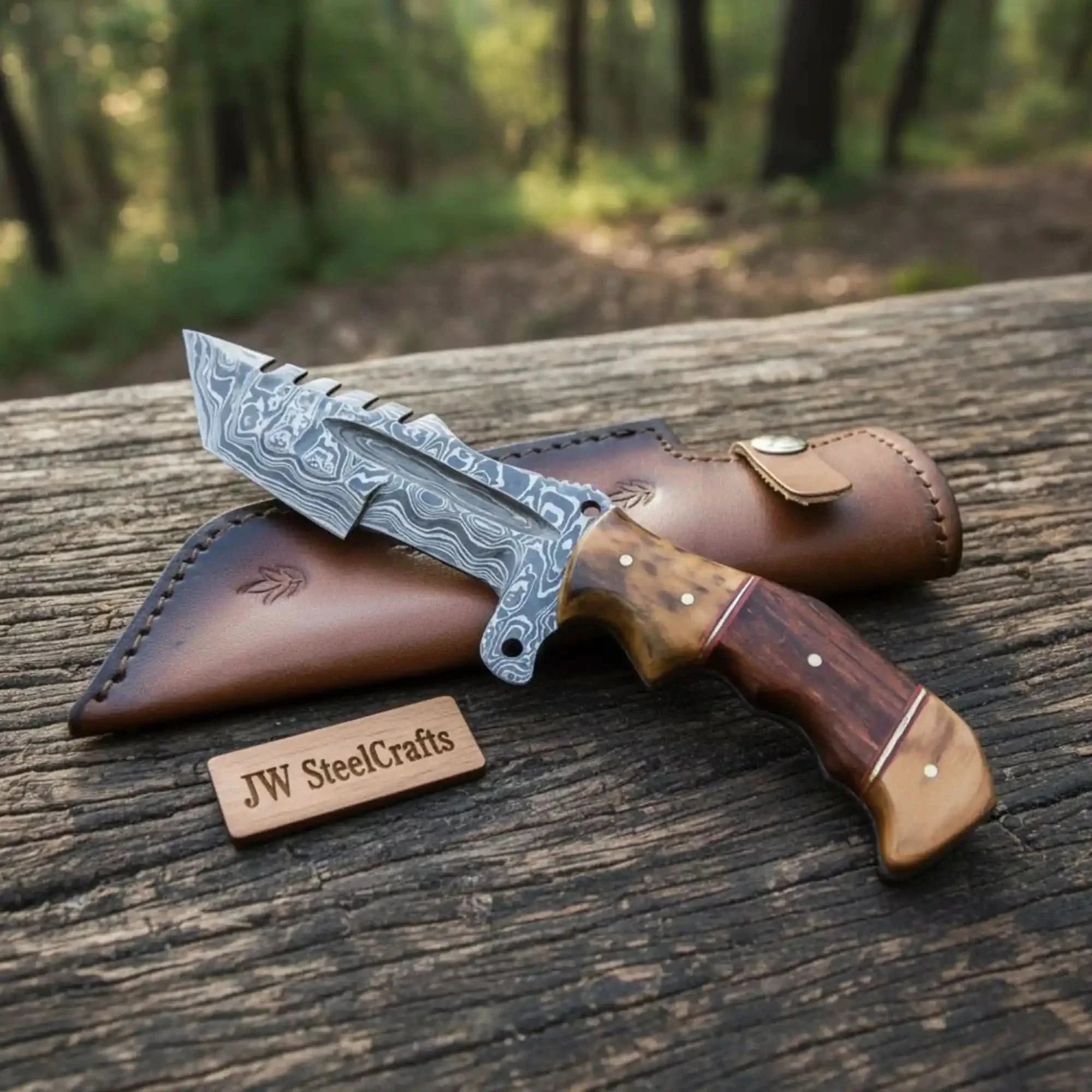 Custom Handmade HUNTING TRACKER Tactical Hunter Blade Survival by JW SteelCrafts, Southern handmade gift main product photo