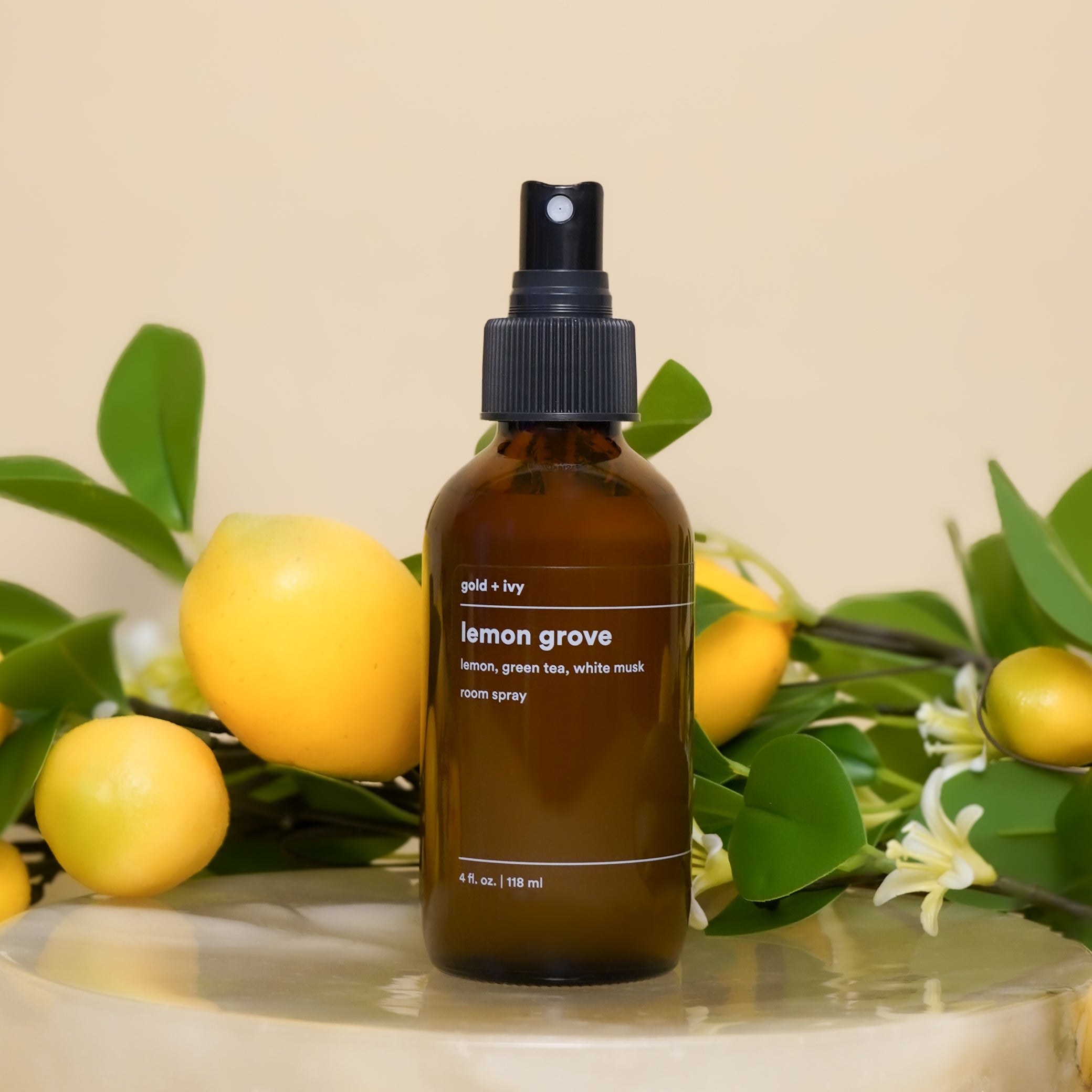 Lemon grove room + linen spray by gold + ivy, room spray main product photo