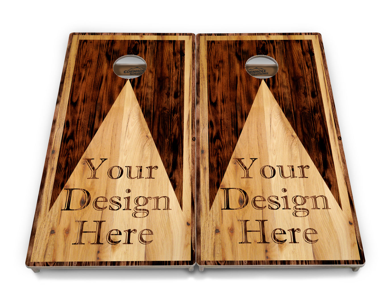 Custom Wooden Triangle Cornhole Boards - Professional Tournament Series by Cornhole Solutions, custom cornhole board detail photo 2