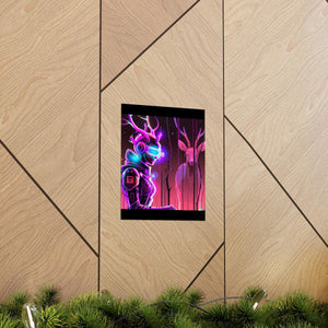 futuristic woman and deer Posters
