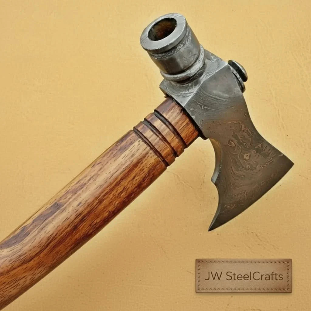 Beautiful handmade Damascus steel Smoking Axe "Unique Axe"Limited Edition by JW SteelCrafts, Southern lifestyle apparel detail photo 2