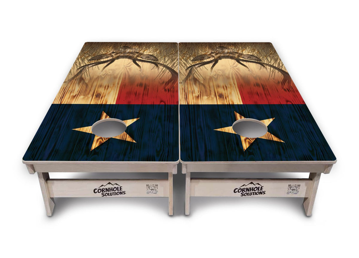 Texas Flag Deer & Fish Cornhole Boards – Tournament Series