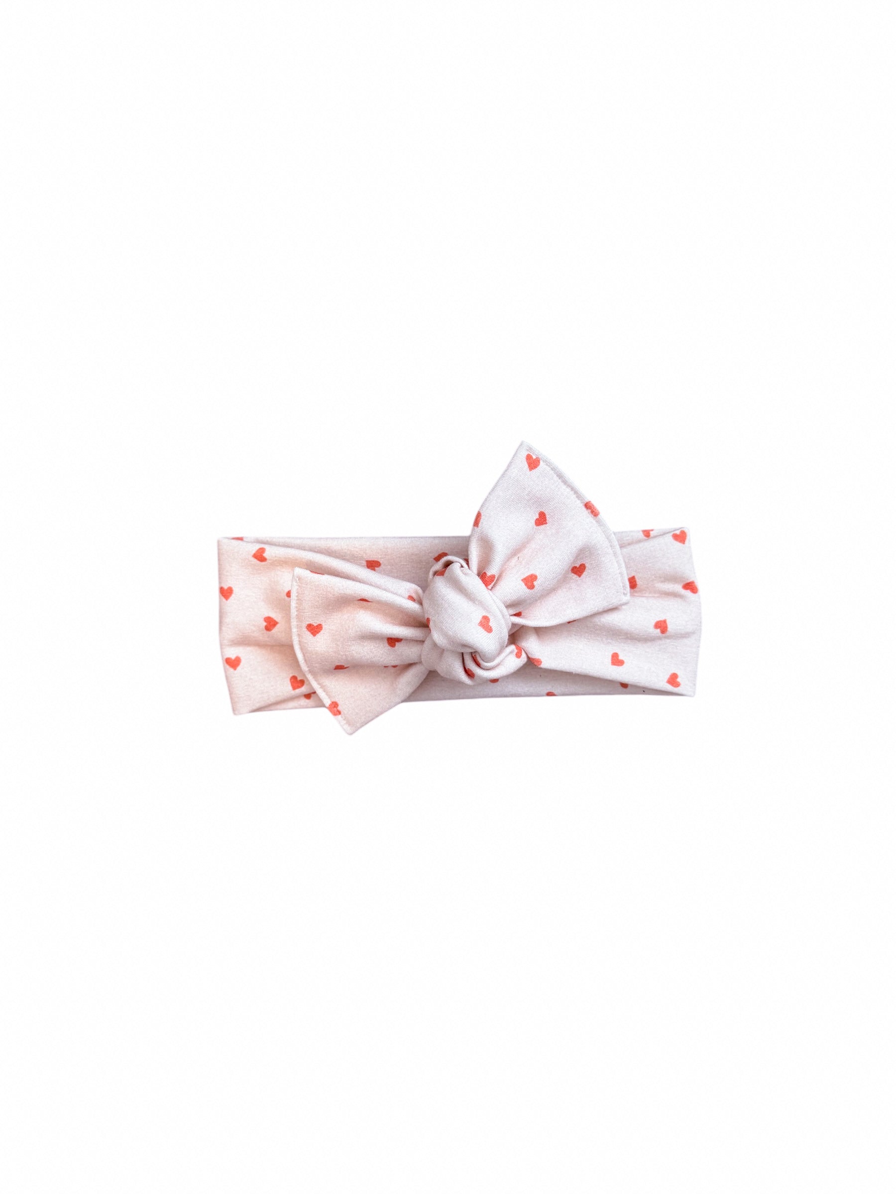 Ditsy Red Hearts Tie On Headwrap by Boosh Baby