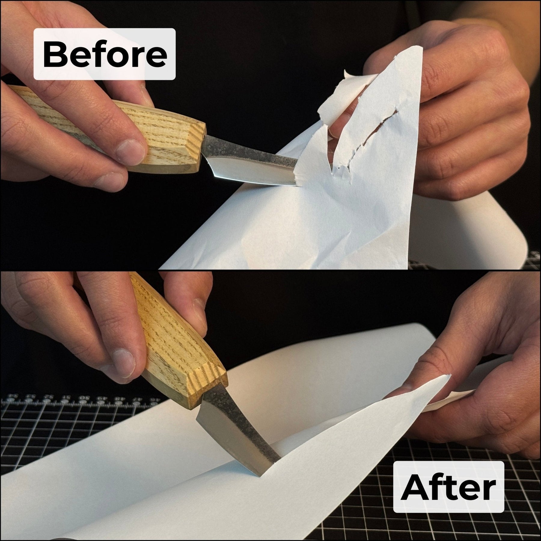 Double-Sided Leather Sharpening Strop with Polishing Paste
