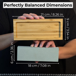 Double-Sided Sharpening Stone with Optional Wooden Stand – Grit #400 / #1000