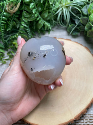 Druzy Agate Heart with Face