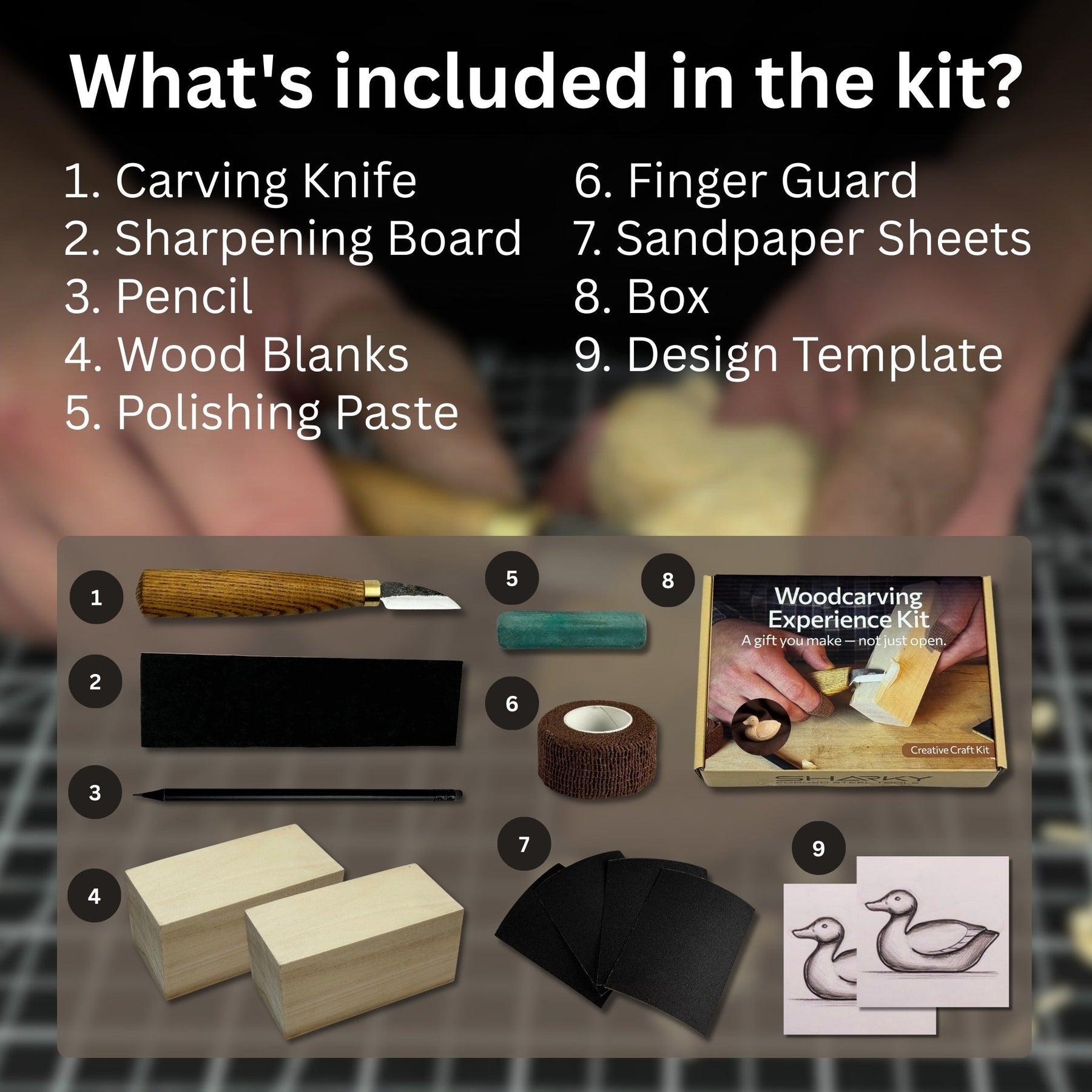Duck Carving Kit - Complete Starter Whittling Kit for Beginners, Adults, Teens, and Kids