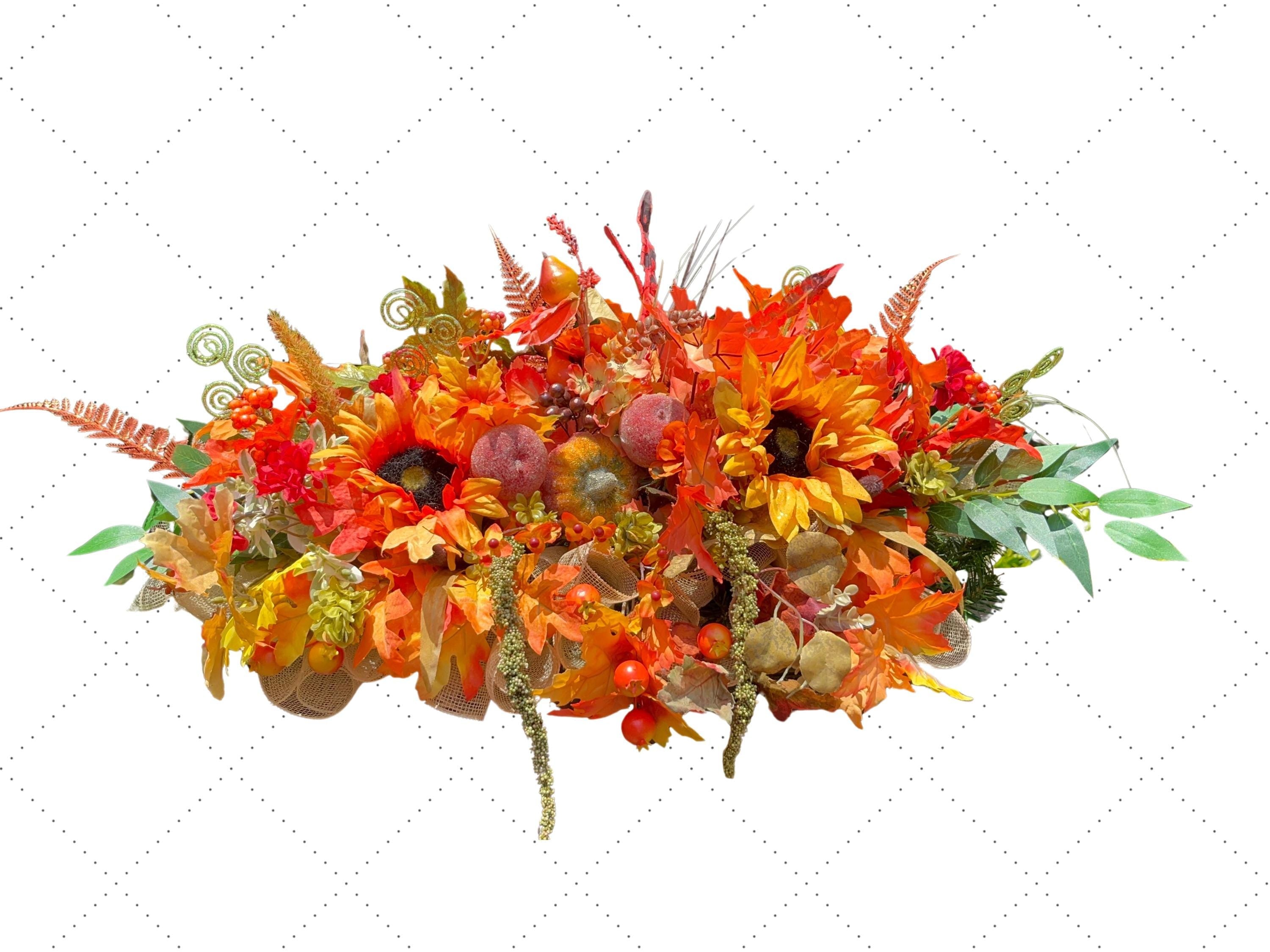 Fall Sunflower Pumpkin Centerpiece | Autumn Arrangement handmade by Bouge Creations