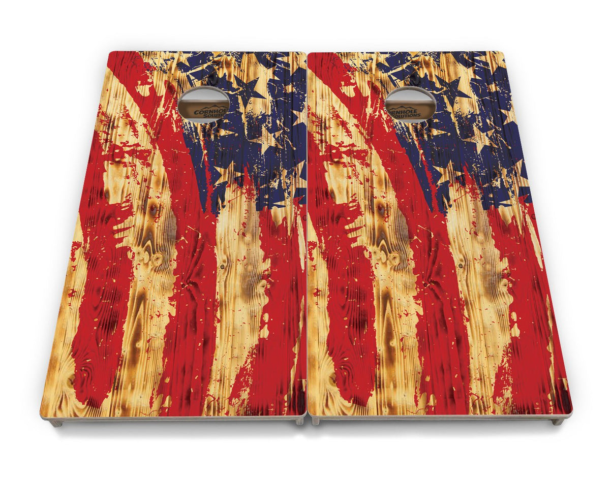Faded Brush Flag Cornhole Boards – Tournament Series