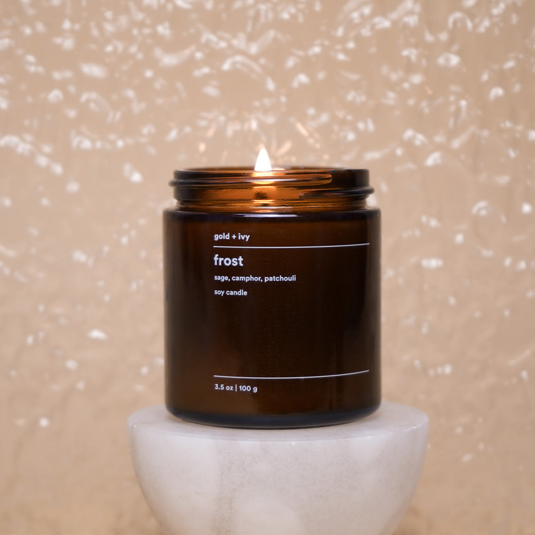 Frost by gold + ivy, scented candle main product photo