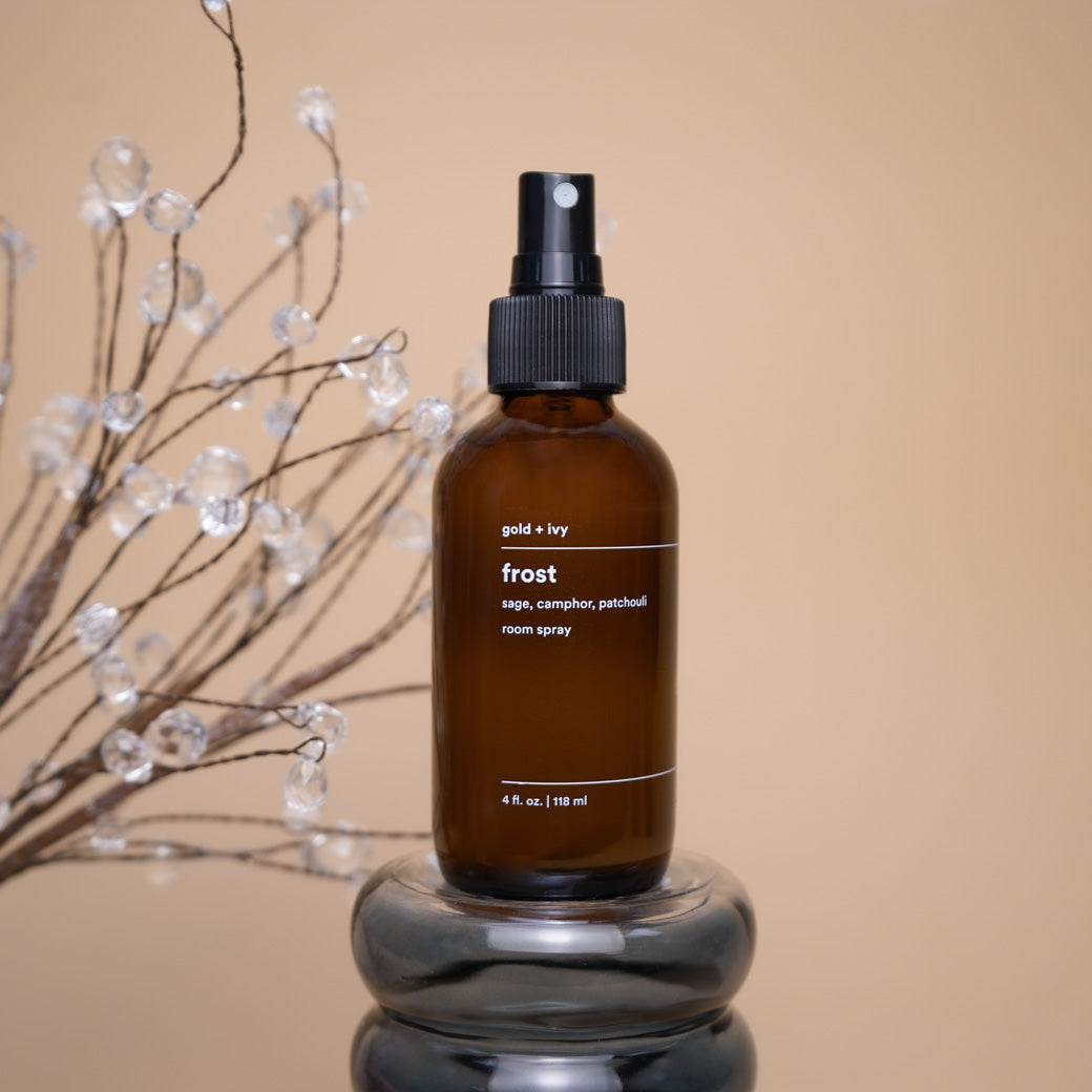 Frost room + linen spray by gold + ivy, room spray main product photo