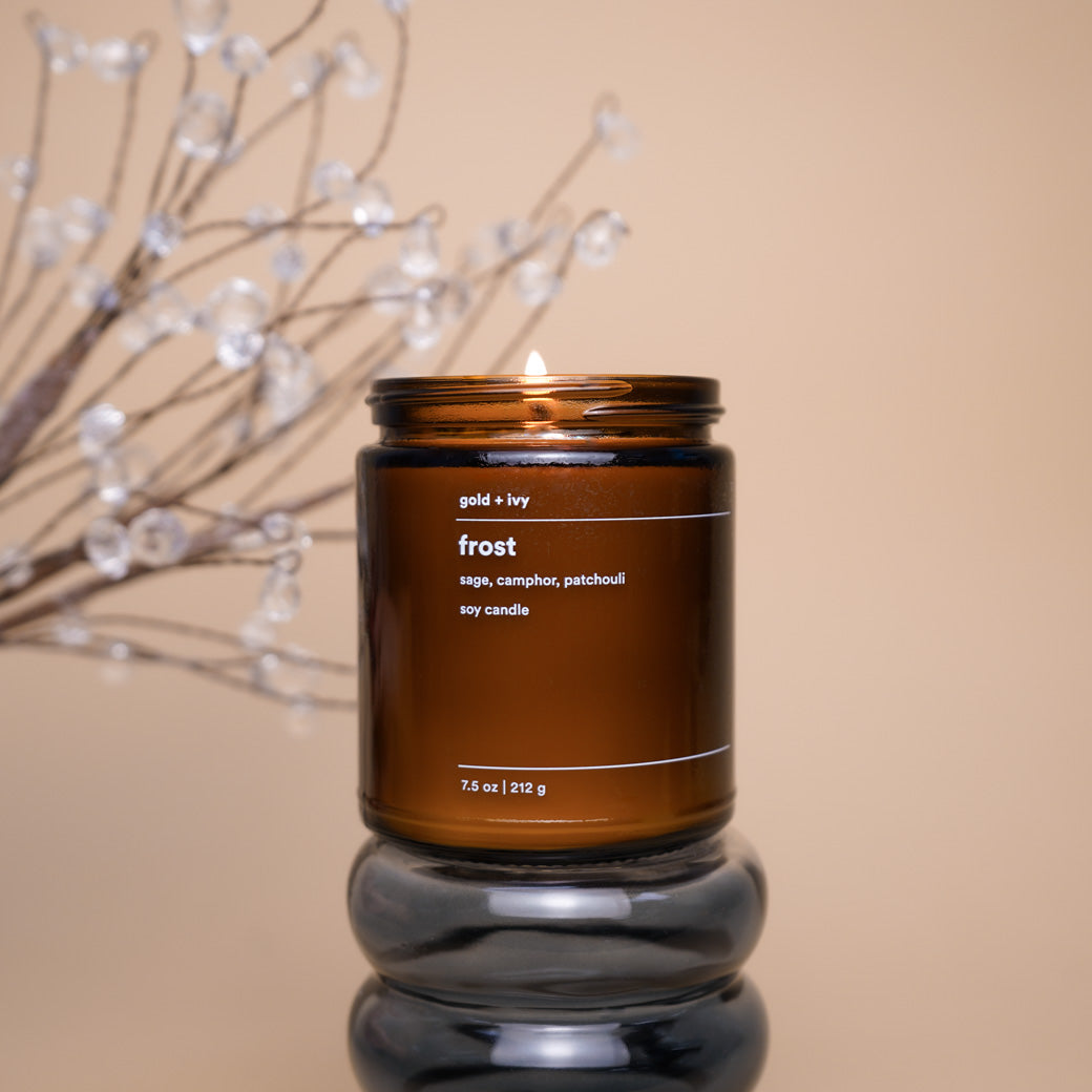 Frost by gold + ivy, scented candle detail photo 2