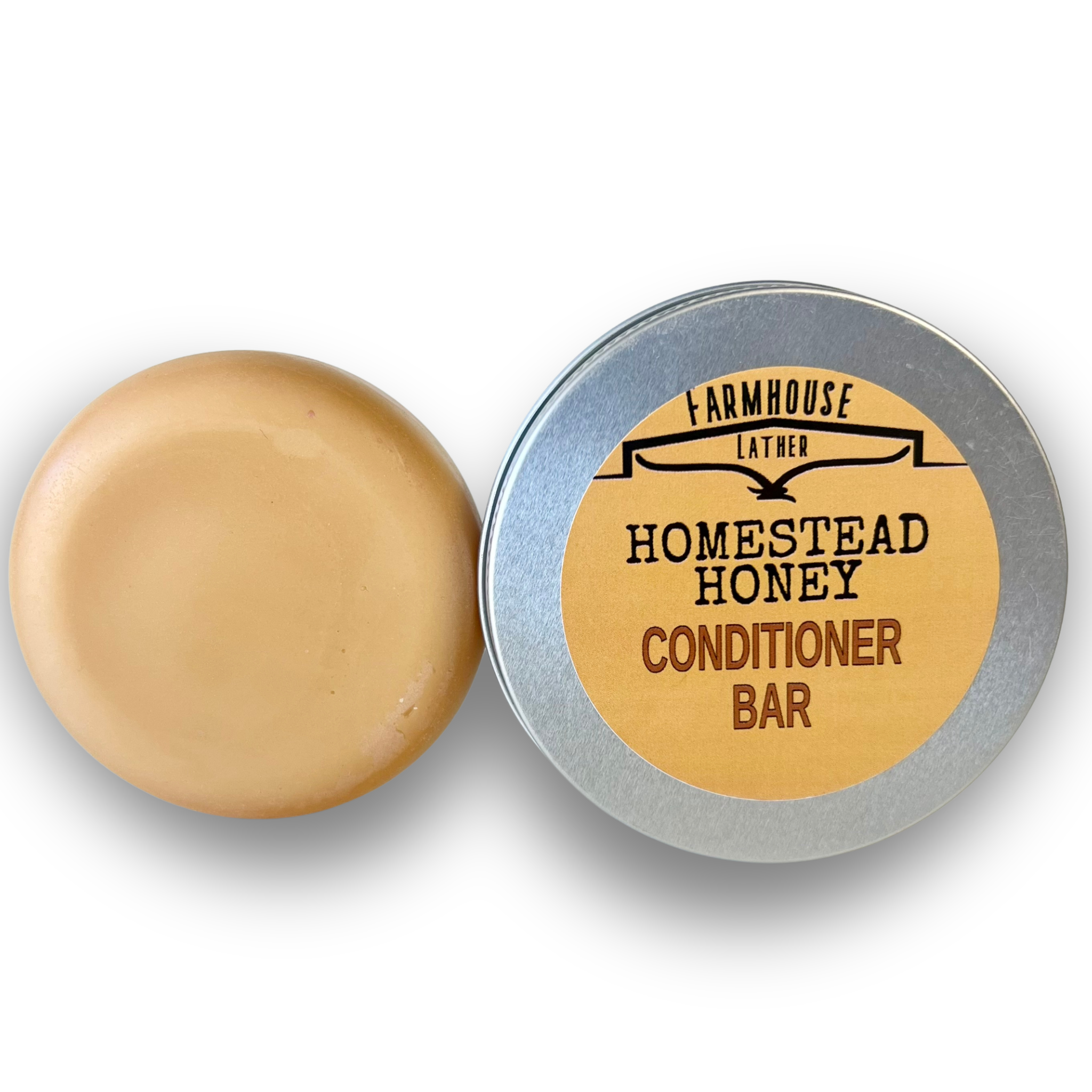 Farmhouse Lather Homestead Honey conditioner bar for bottle free hair hydration and detangling