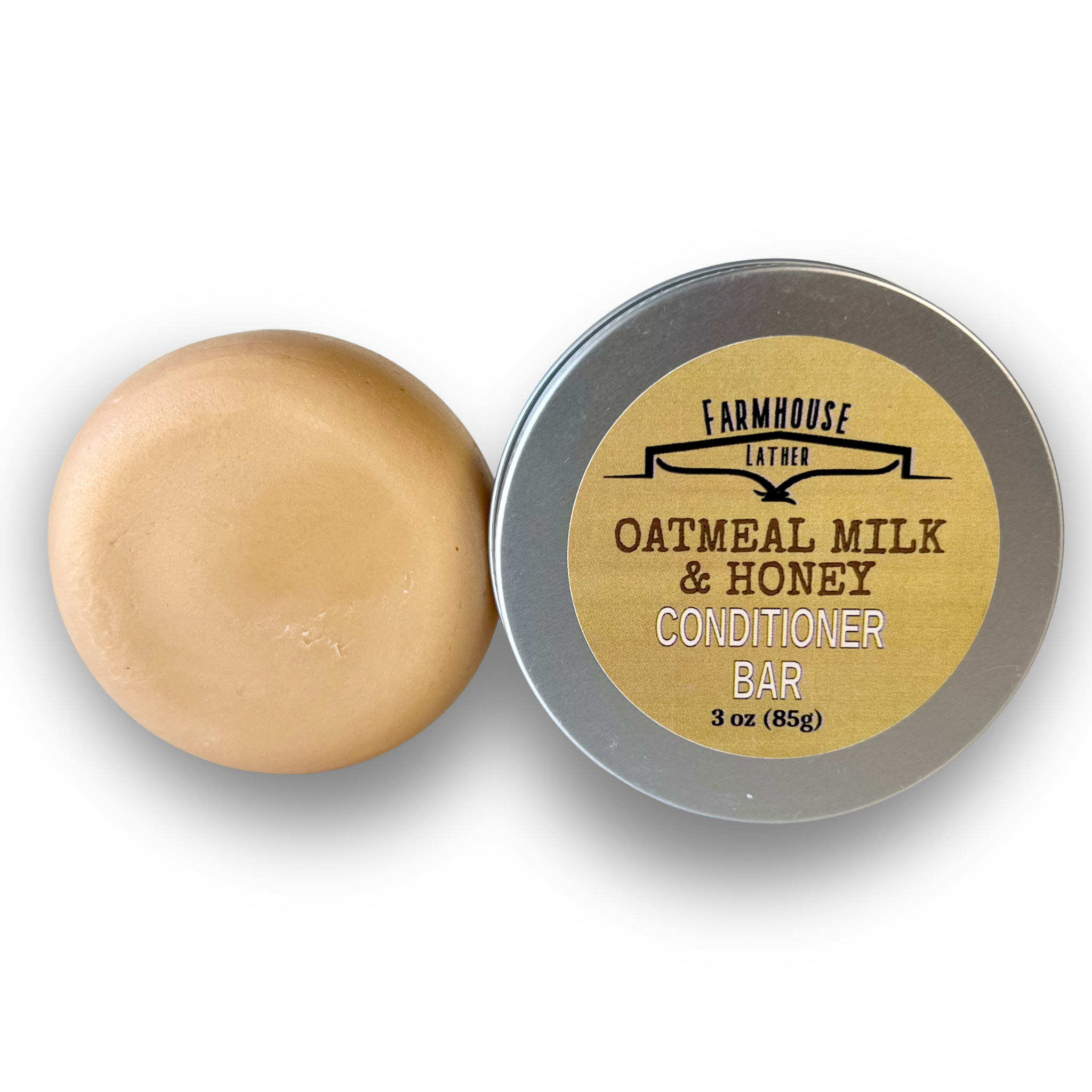 Farmhouse Lather Oatmeal Milk conditioner bar for bottle free hair hydration and detangling