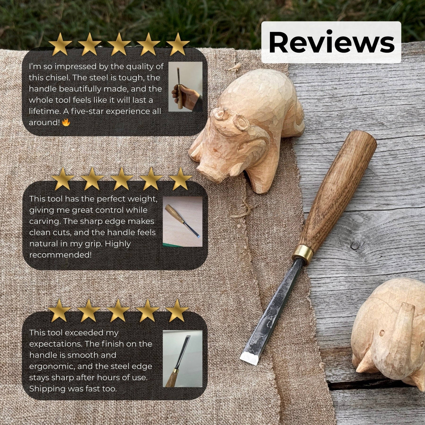 Fine Detail Carving Chisel – 10 mm (0.39 inches) Blade