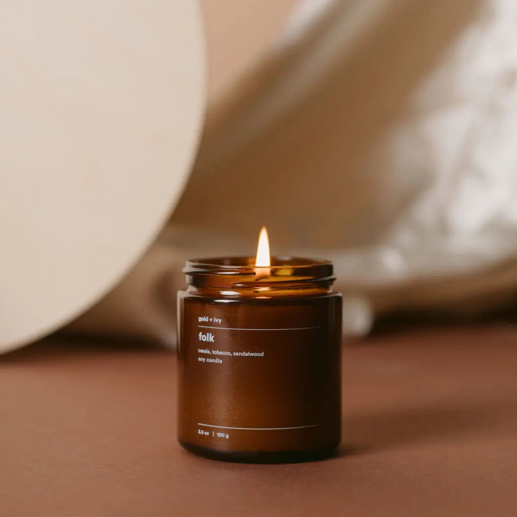 Folk by gold + ivy, scented candle main product photo