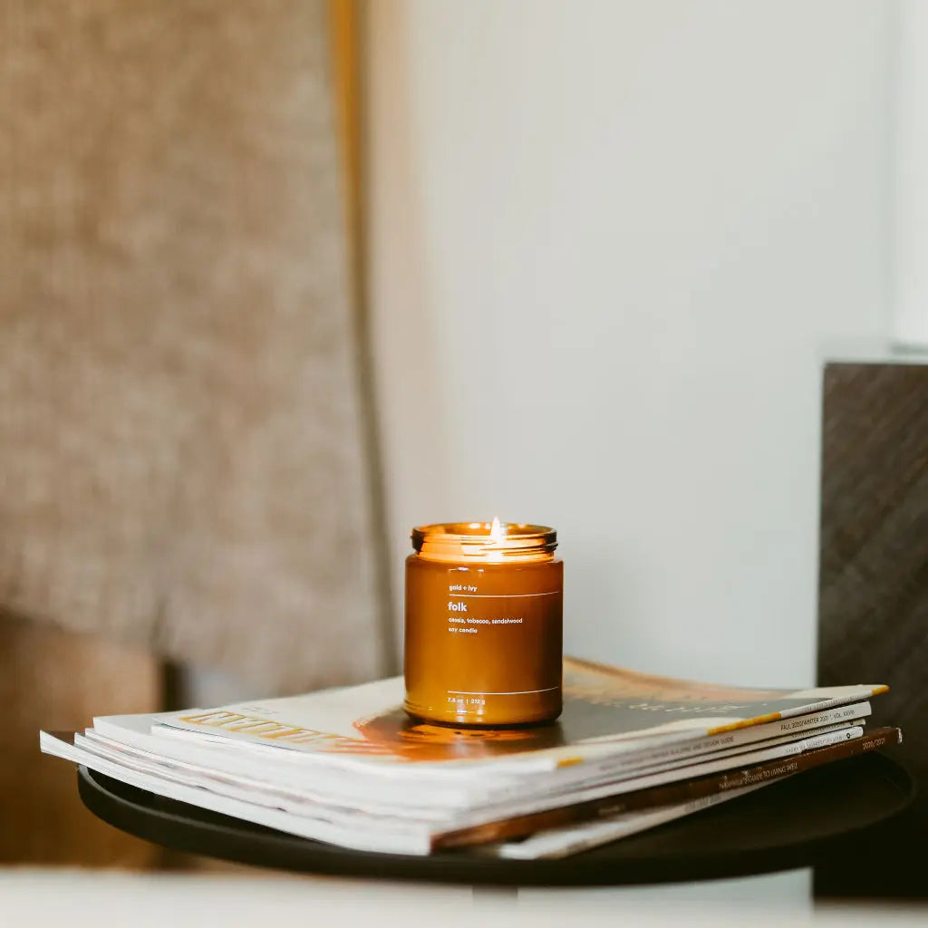 Folk by gold + ivy, scented candle detail photo 2