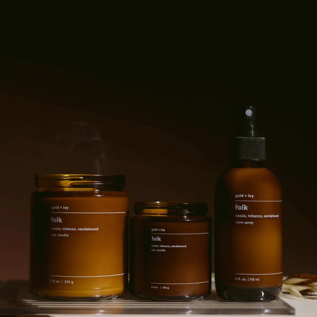 Folk by gold + ivy, scented candle detail photo 3