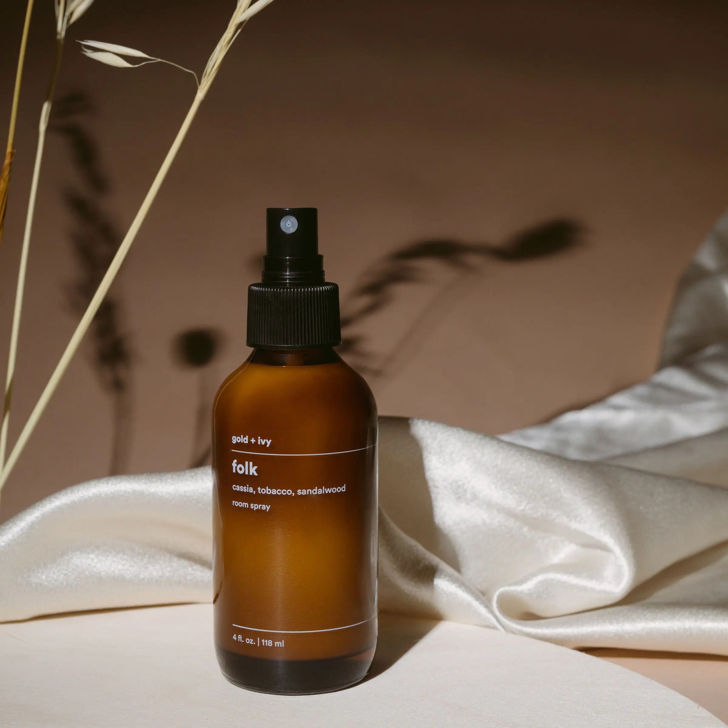 Folk room spray by gold + ivy, scented candle main product photo