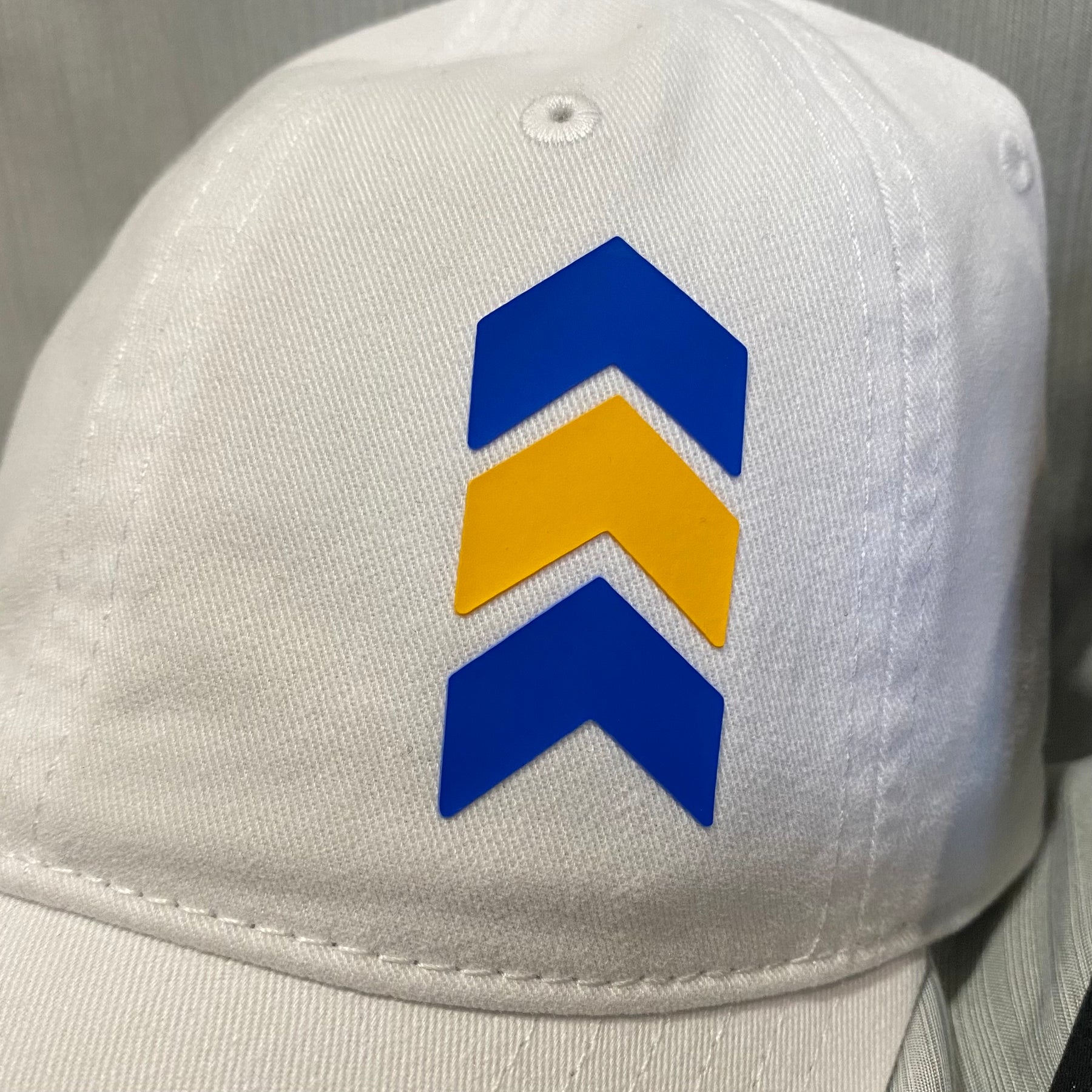 Down Syndrome Awareness Hat, Blue and Yellow Chevron Patch Hat