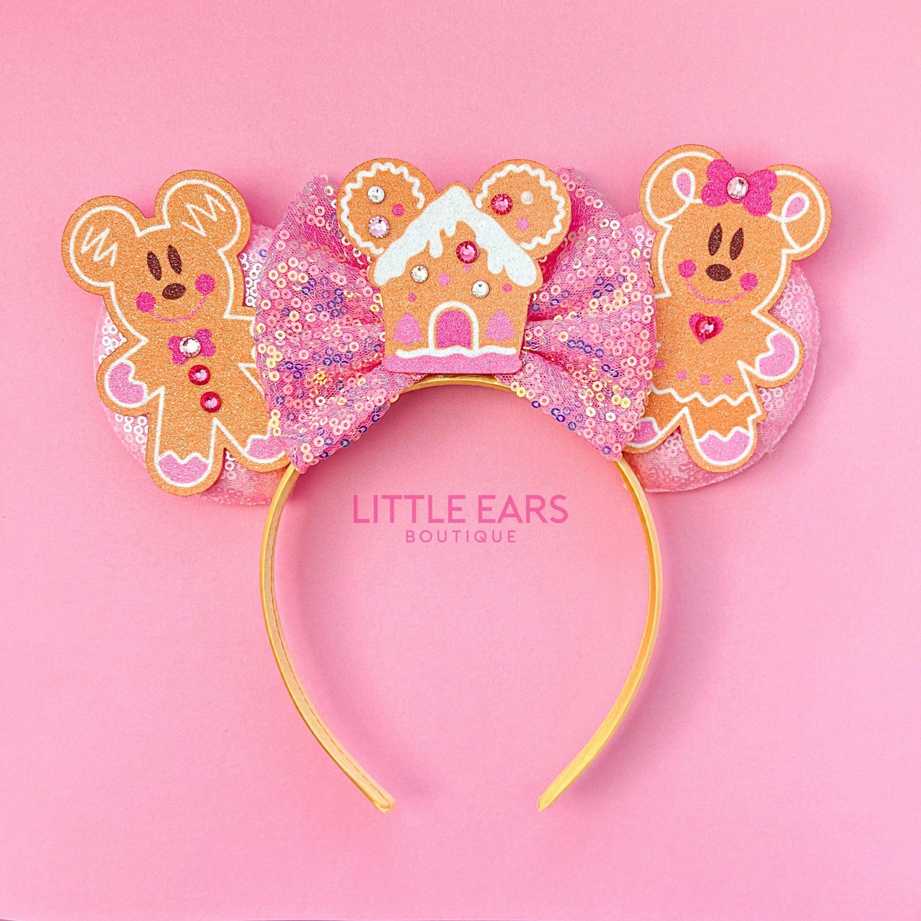 Gingerbread Christmas Ears by Little Ears Boutique, headbands detail photo 3