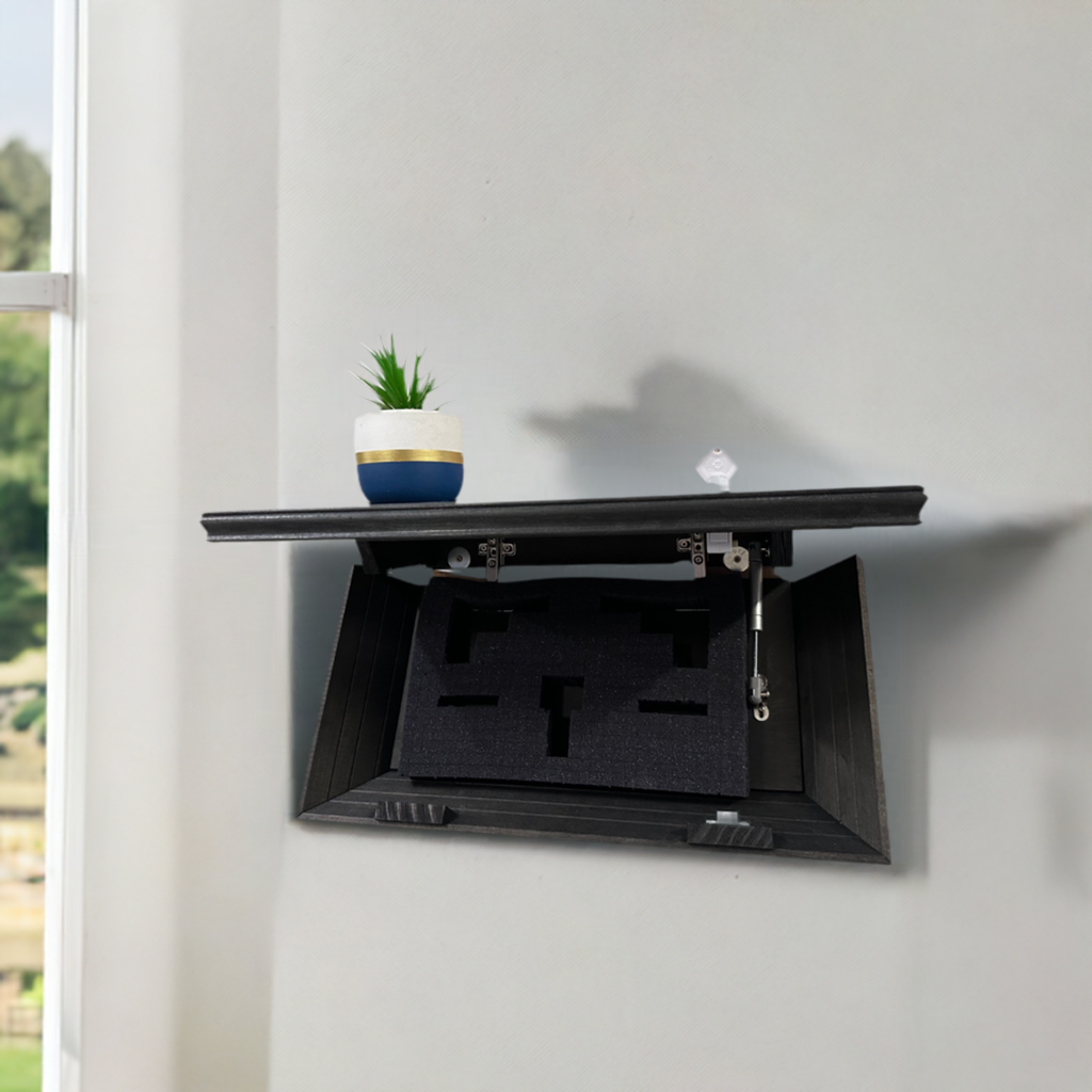 Hidden Gun Storage, Gun Storage Concealment Shelf - Secure Hidden Compartment Storage Shelf Yet Quickly Accessible (Black) by Bellewood Designs, Southern home decor detail photo 2