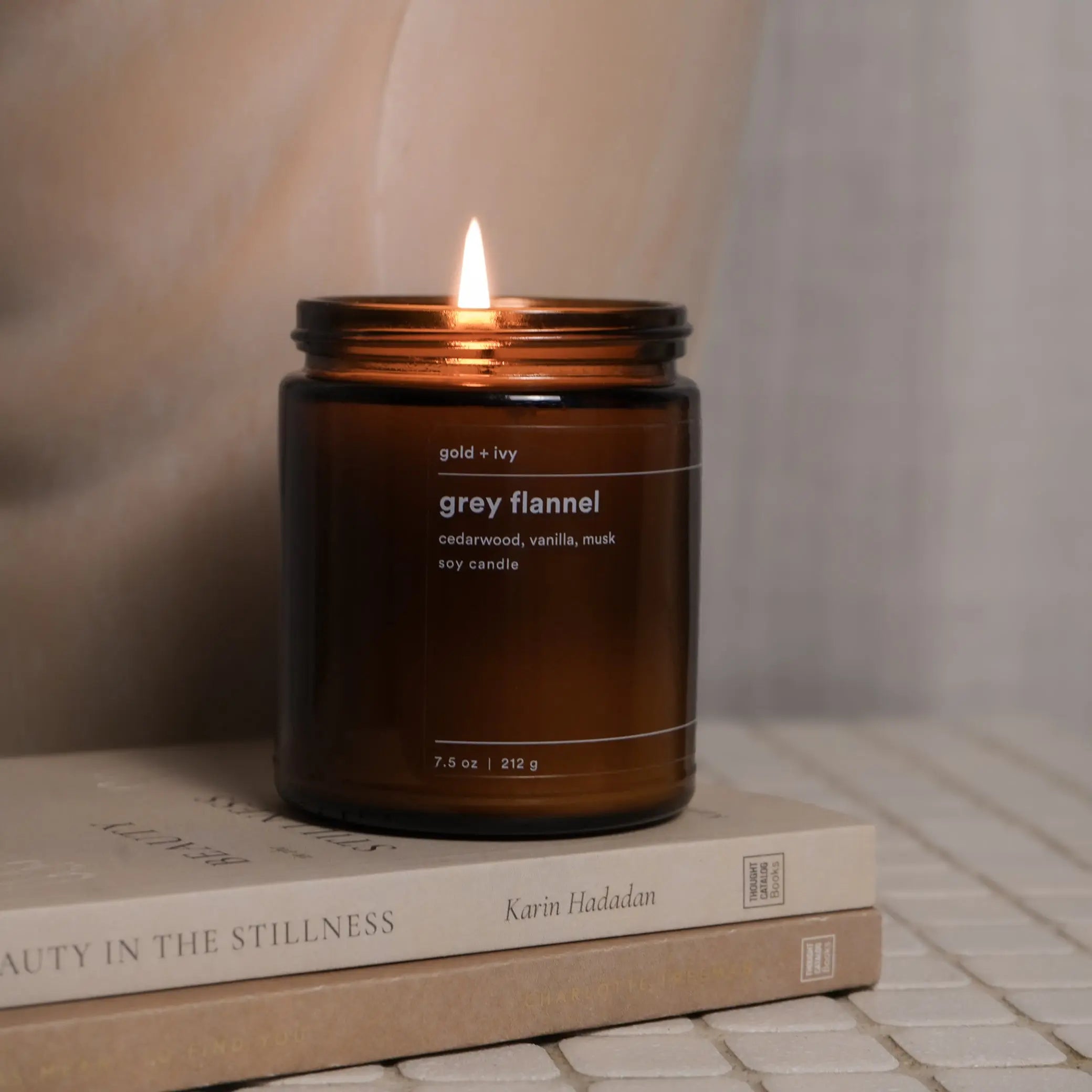 Grey flannel by gold + ivy, scented candle main product photo
