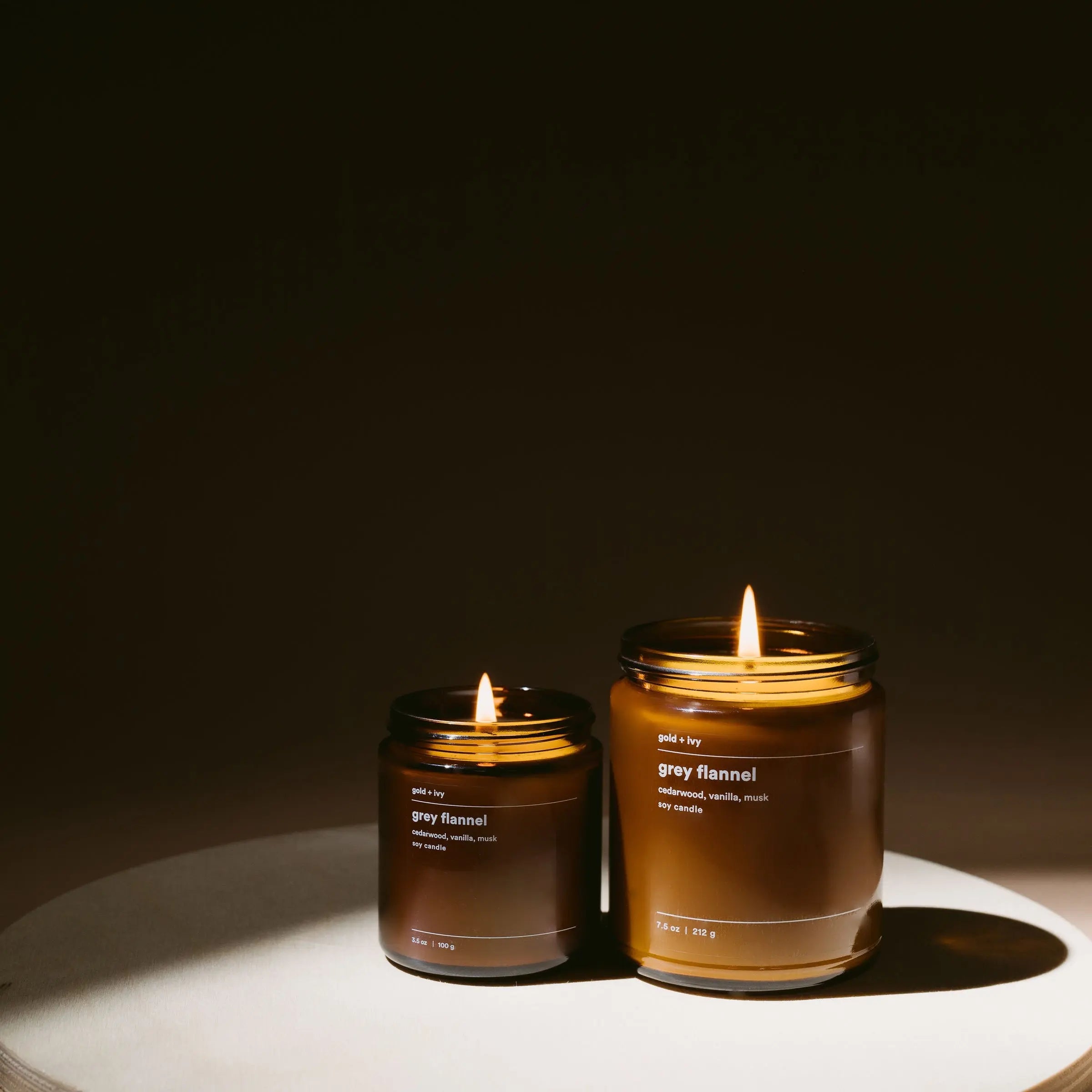 Grey flannel by gold + ivy, scented candle detail photo 2
