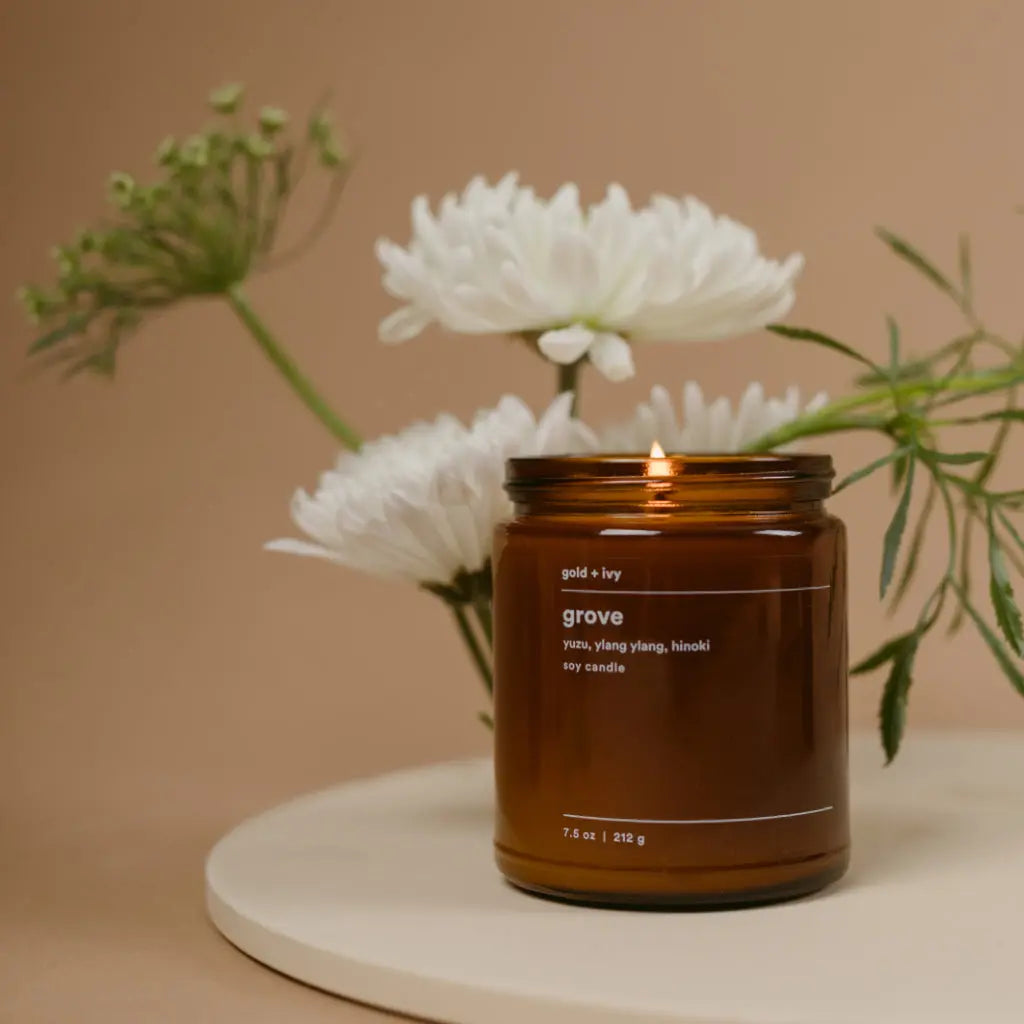 Grove by gold + ivy, scented candle detail photo 2