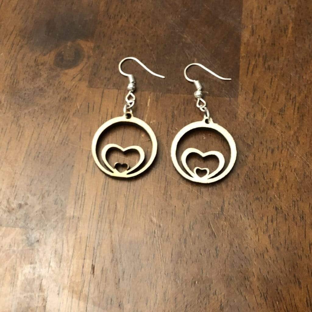 Growing Heart Wooden Dangle Earrings | Romantic Jewelry
