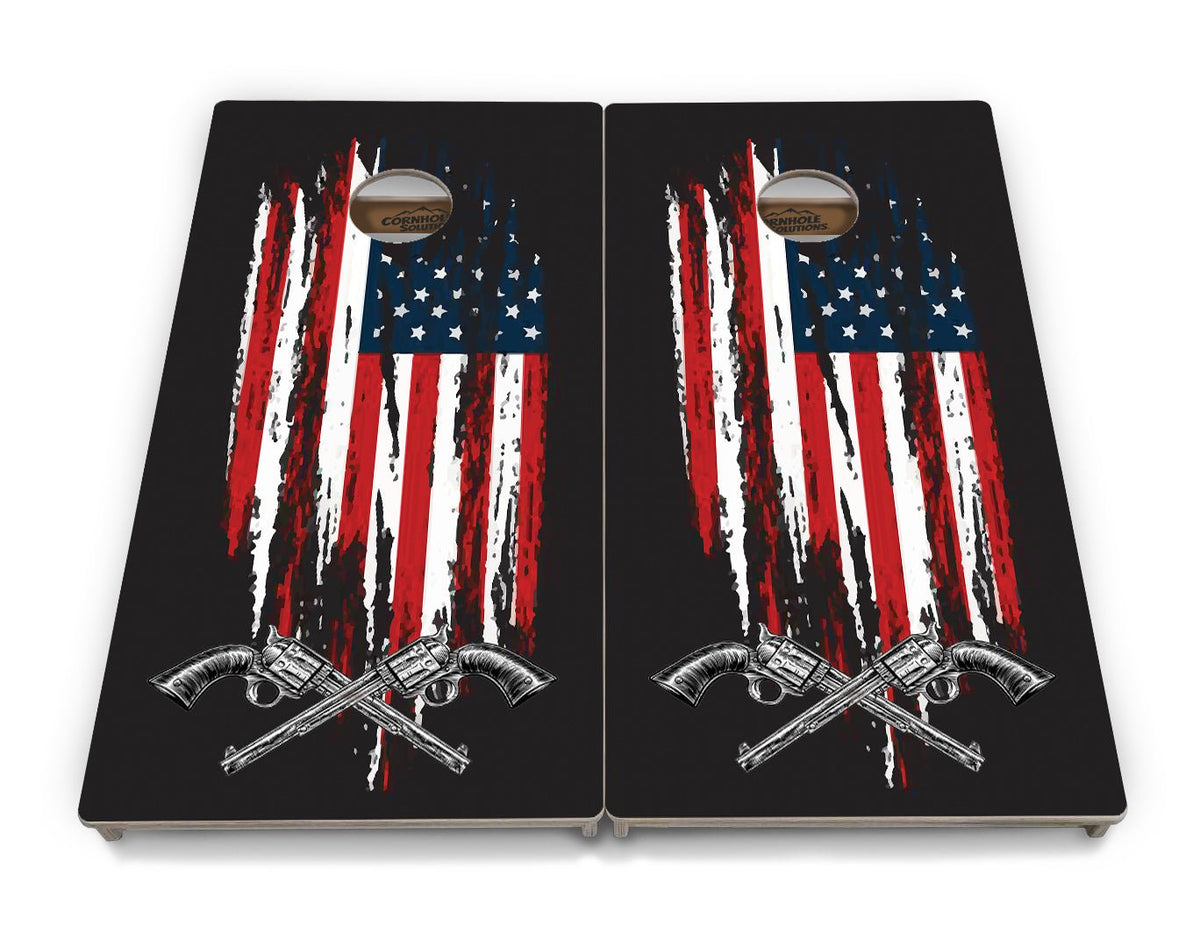 Guns & Flag Cornhole Boards – Tournament Series