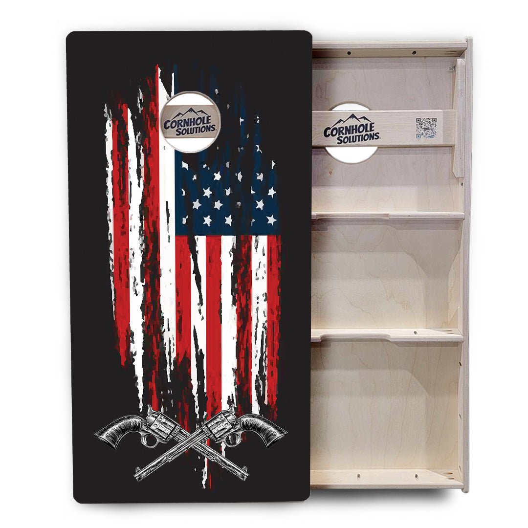 Guns & Flag Cornhole Boards – Tournament Series