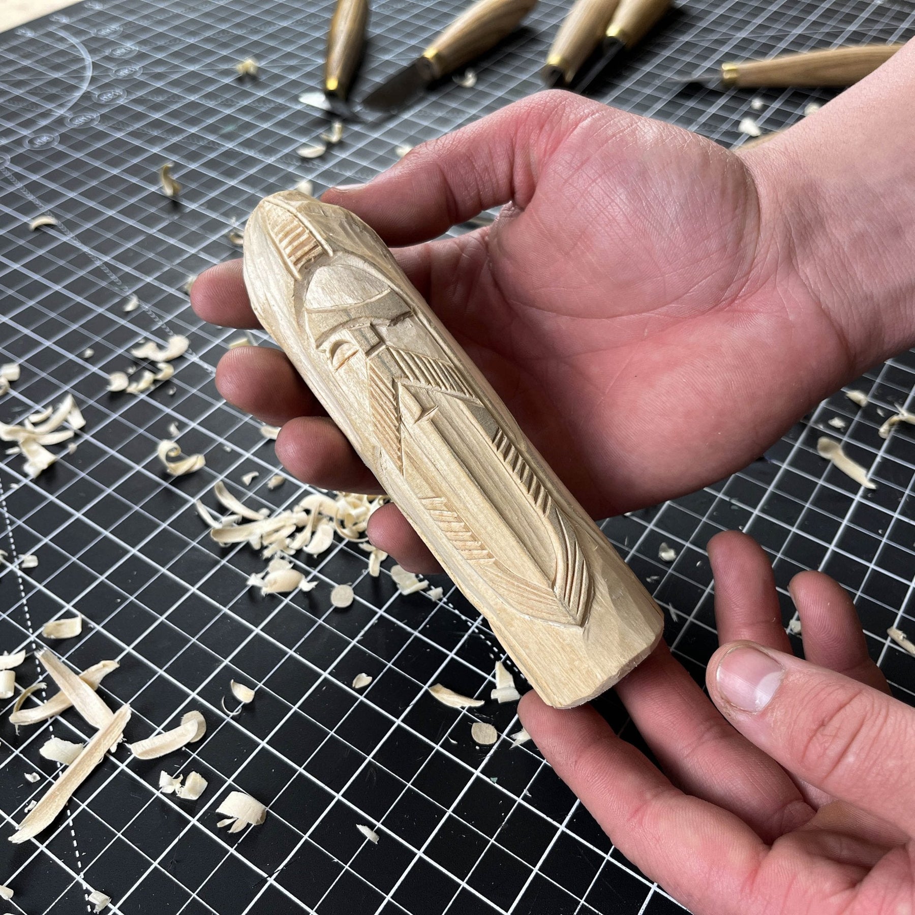 Hand-Carved Odin Figurine – 13 cm (5.1 inches) Wooden Norse God Sculpture