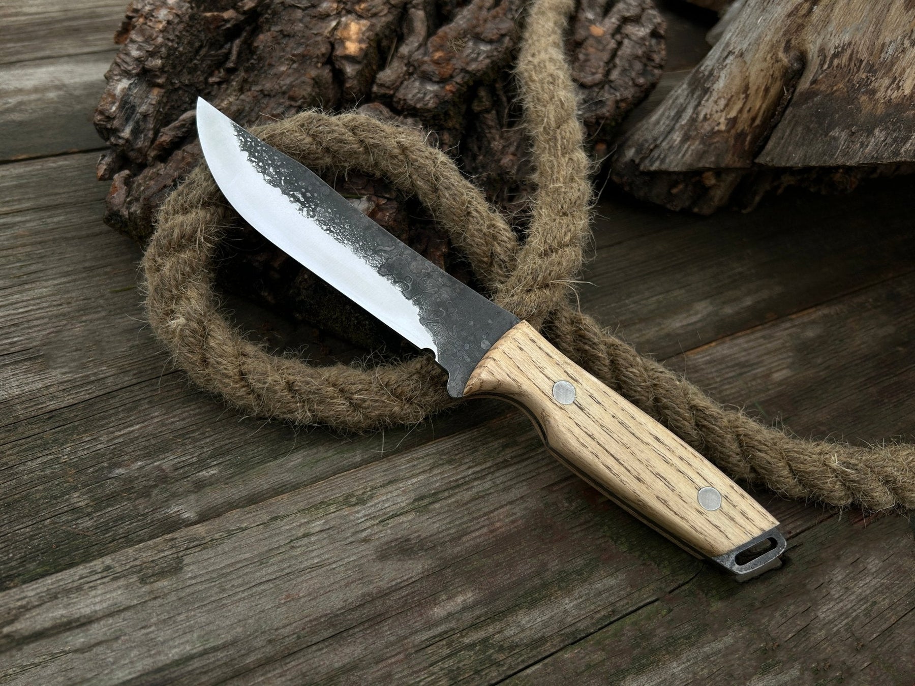 Hand-Forged Bushcraft Knife, 12 cm (4.72 inches)