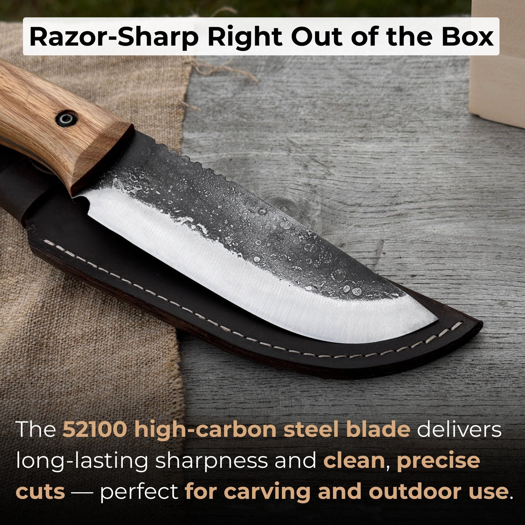 Hand-Forged Camping Knife, 12.5 cm (4.9 inches)