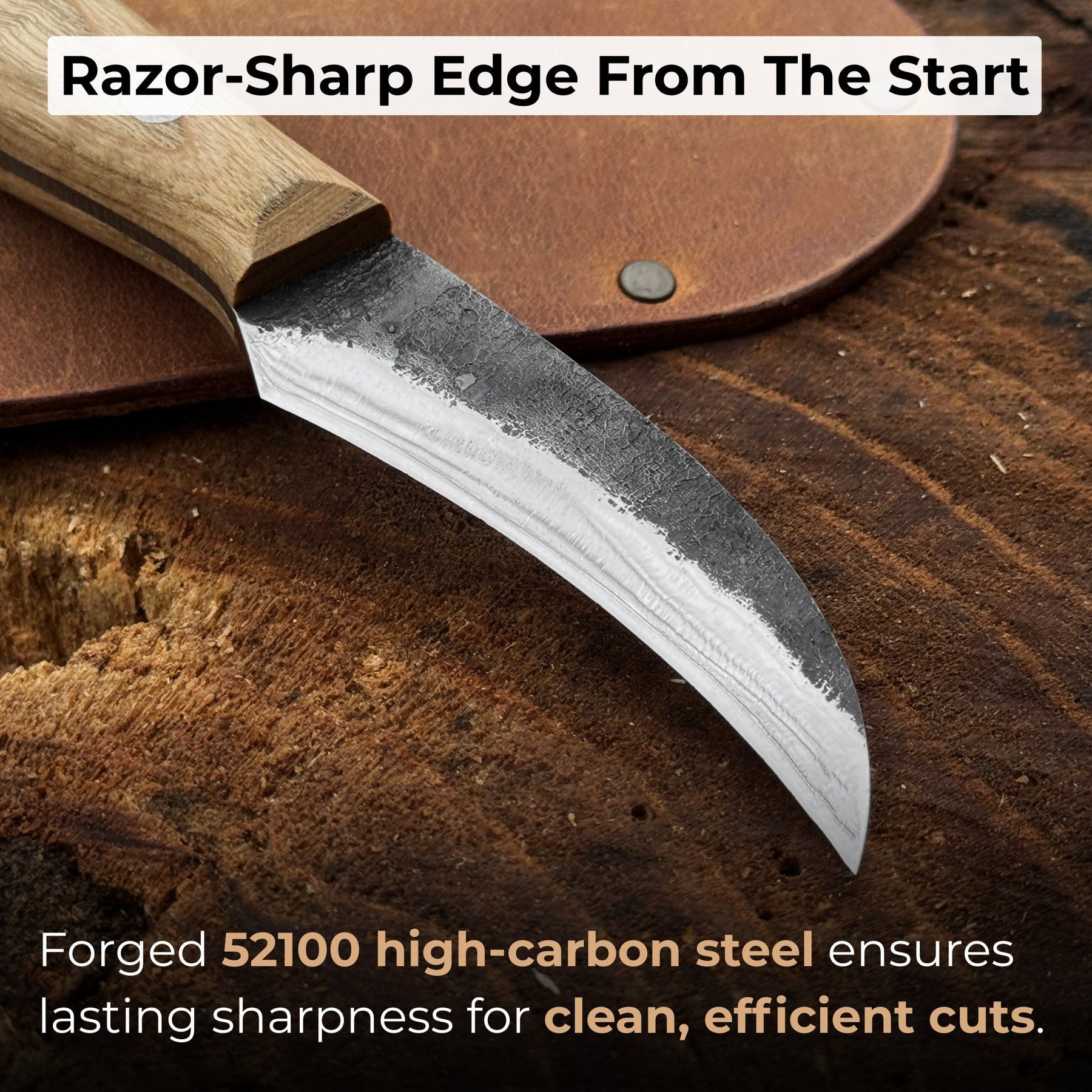 Hand-Forged Knife for Mushroom Foraging, 8 cm (3.15 inches)