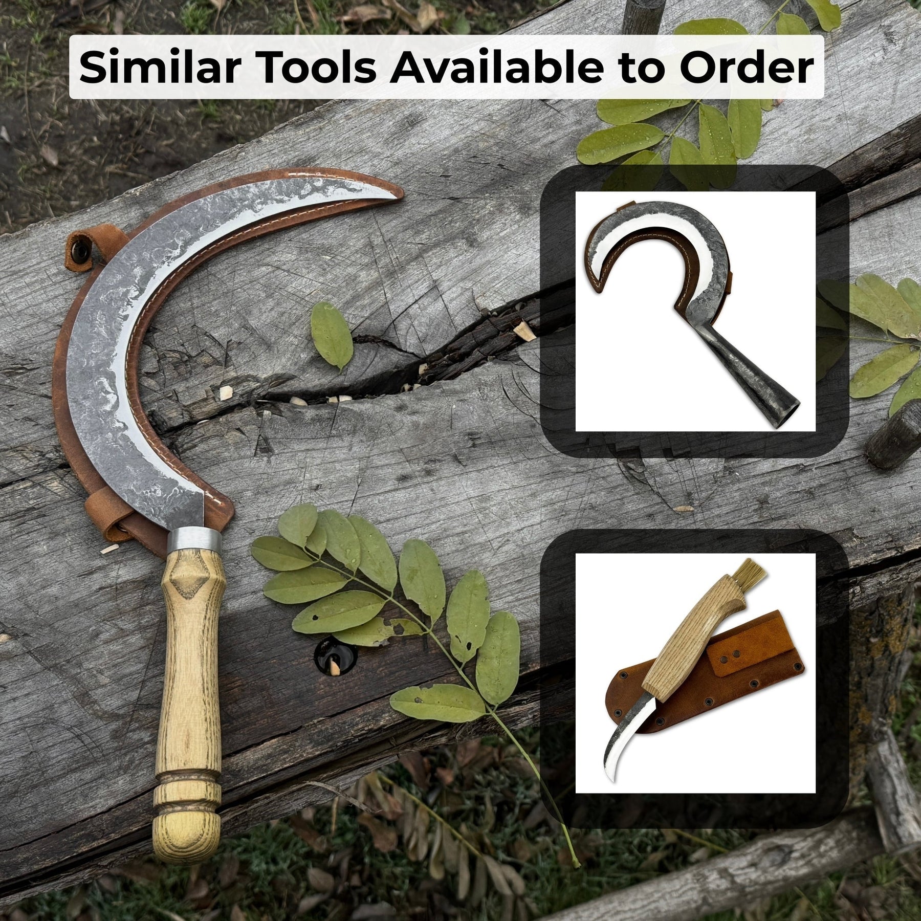 Hand-Forged Large Sickle, ⌀19 cm (7.5 inches)