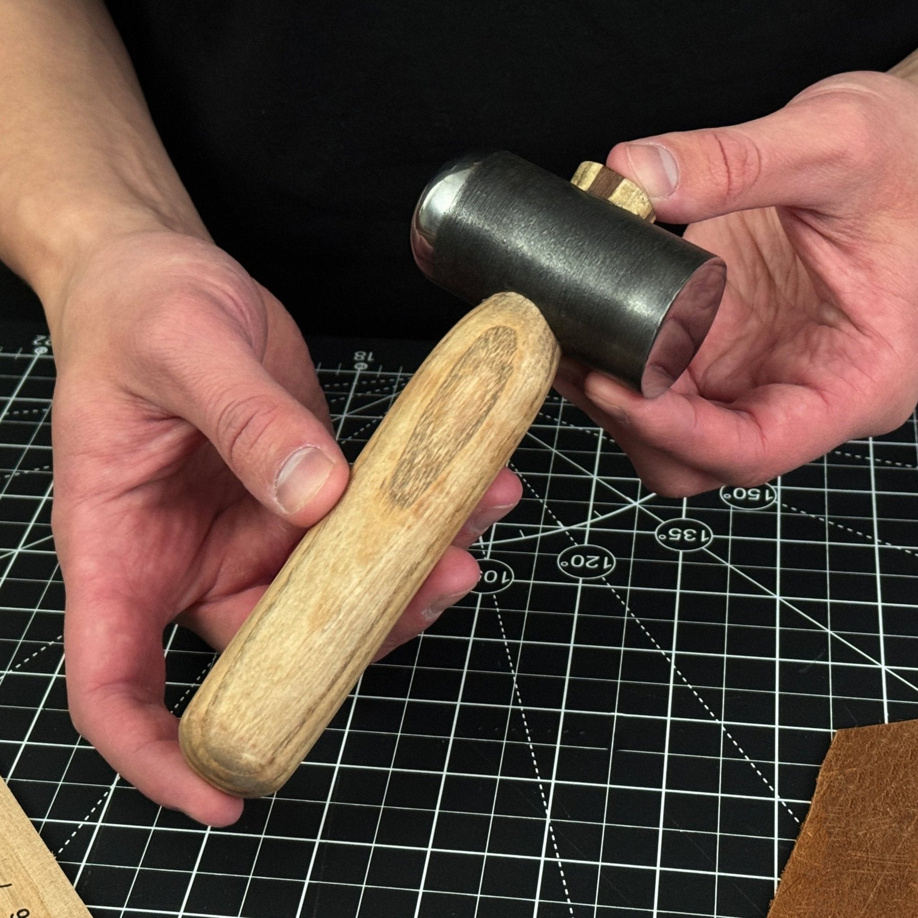 Hand-Forged Leather Hammer, 500 g (17.6 oz)