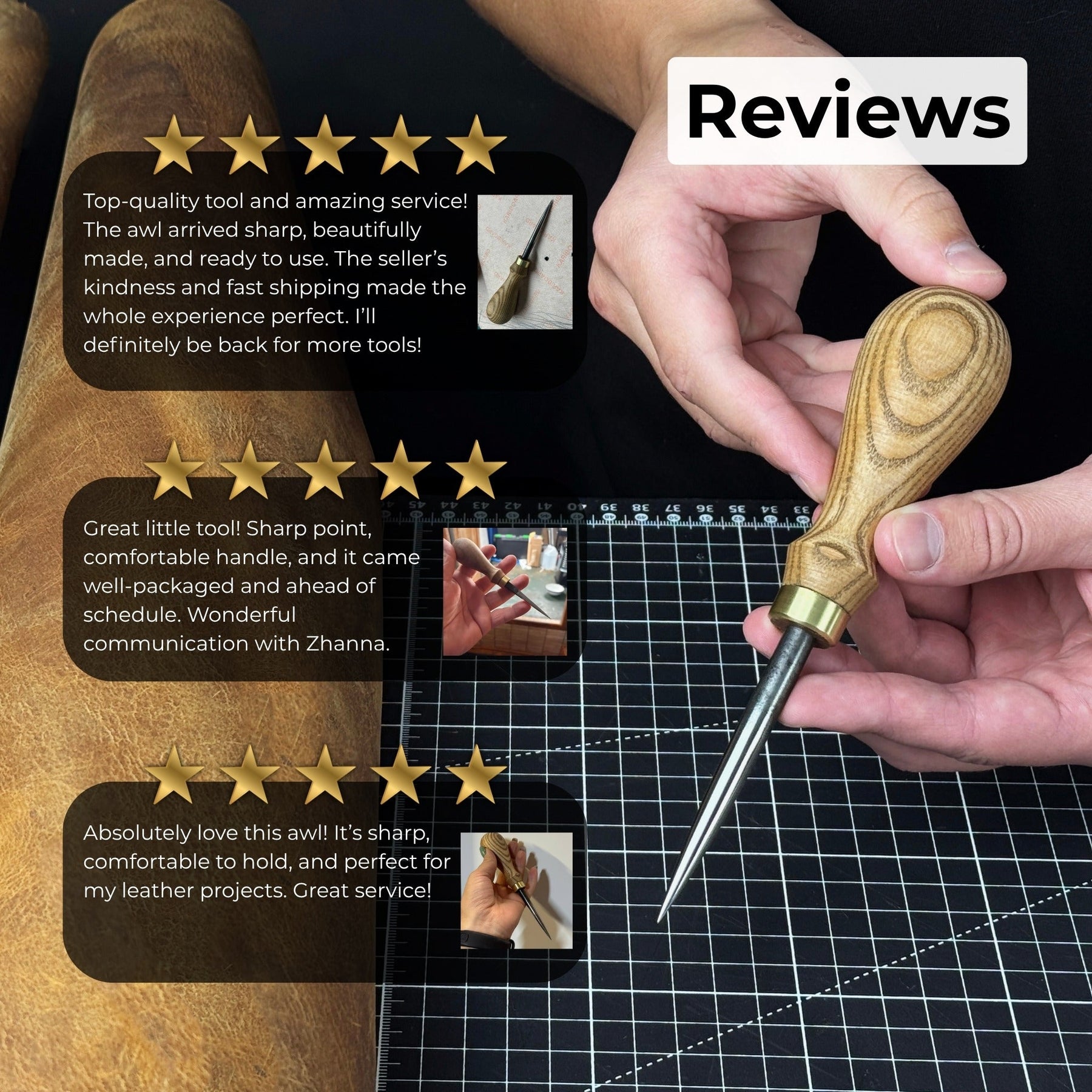 Hand-Forged Leatherworking Awl