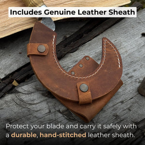 Hand-Forged Small Sickle – 9 cm (3.54 inches) Blade with Leather Belt Attachment