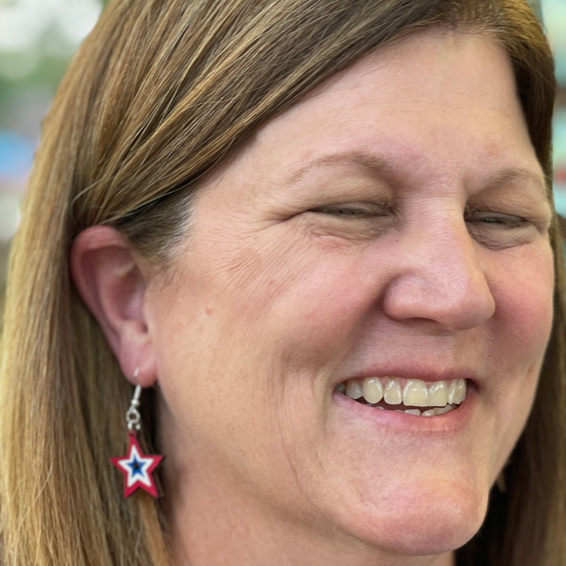 USA Stars Wooden Earrings | Patriotic American Flag Jewelry