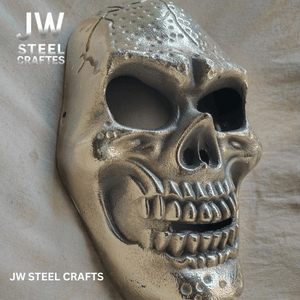 Handcrafted Metal Skull Mask: Choose Copper, Chrome or Antique Finish