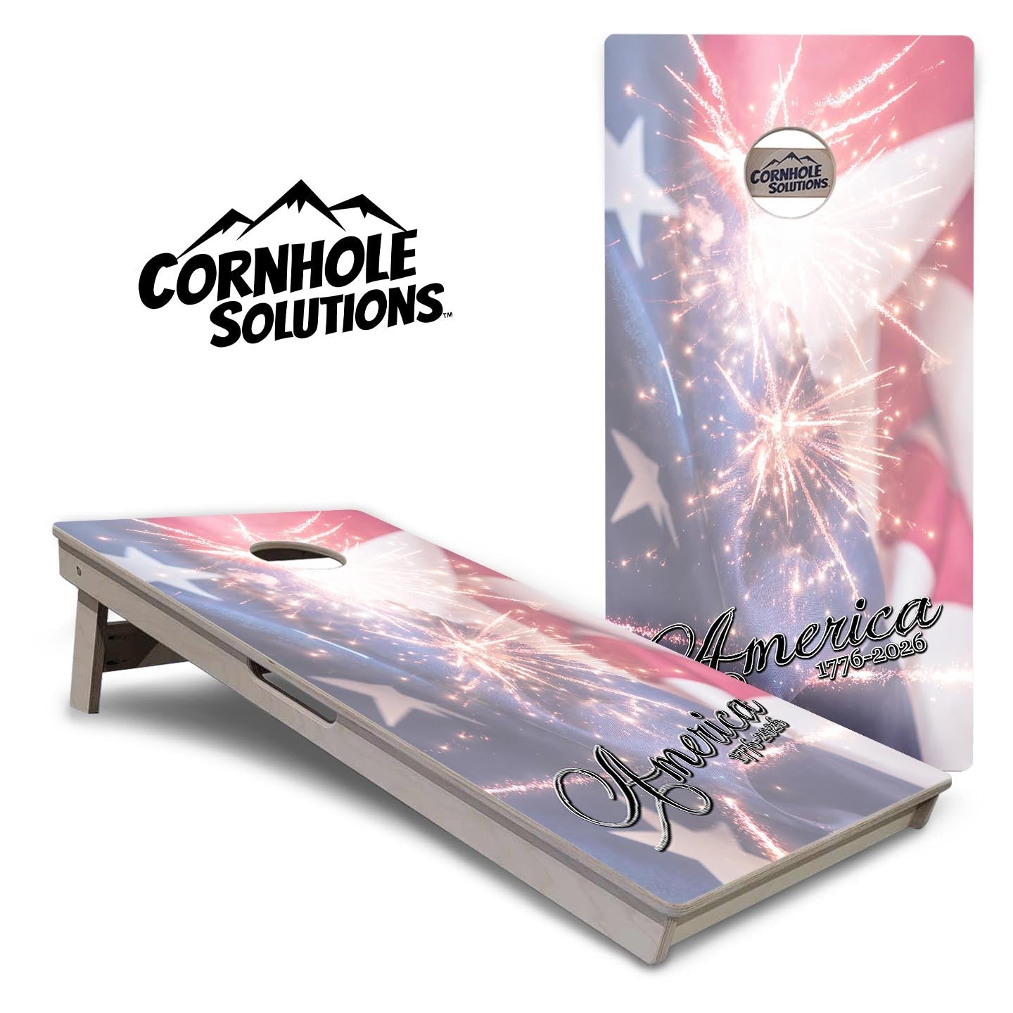 Complete Tournament Cornhole Bundle - Boards, Bags & Carrying Case - America 1776-2026 "Limited Edition"