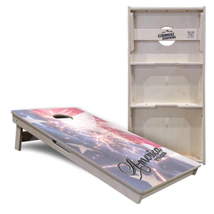 Complete Tournament Cornhole Bundle - Boards, Bags & Carrying Case - America 1776-2026 "Limited Edition"