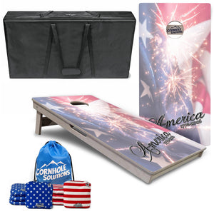 Complete Tournament Cornhole Bundle - Boards, Bags & Carrying Case - America 1776-2026 "Limited Edition"