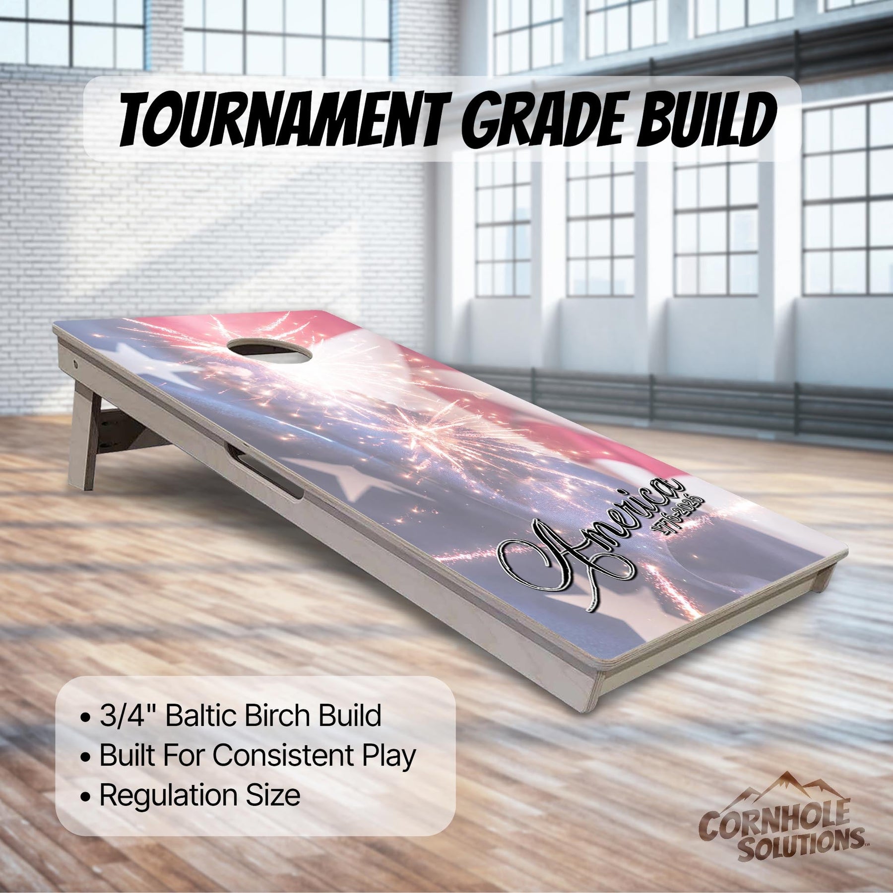Complete Tournament Cornhole Bundle - Boards, Bags & Carrying Case - America 1776-2026 "Limited Edition"